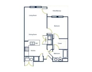 1 bedroom apartment layout