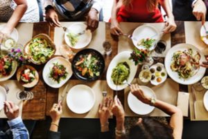 dining table with food