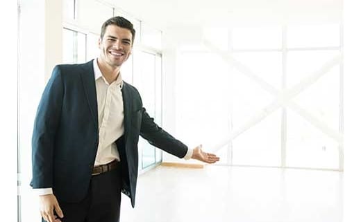 man showing apartment